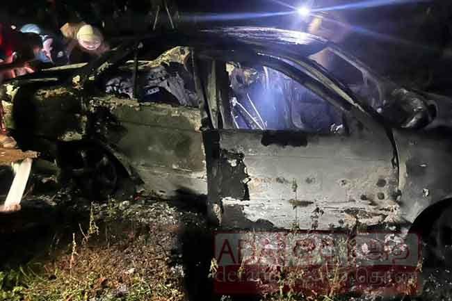 Vehicle used in Akuregoda double murder found burning in Galle