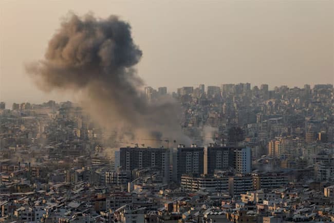 Israeli military says it is striking Hezbollah targets in Beirut
