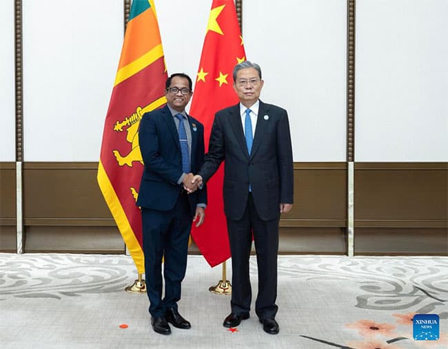 China’s top legislator meets Sri Lankan parliament speaker