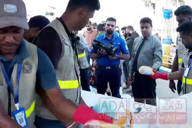 Vessel suspected of carrying narcotics intercepted by Navy brought to Dikkowita Harbour