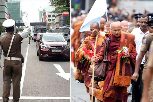Special traffic plan in Colombo tomorrow in view of “Walk for Peace”