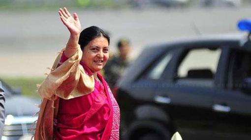Nepal President Bhandari arrives in Sri Lanka