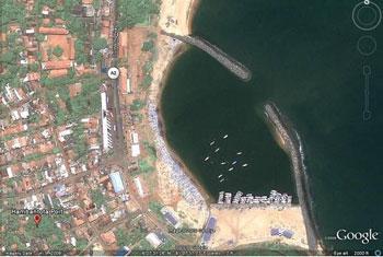 Hambantota port rock blasted