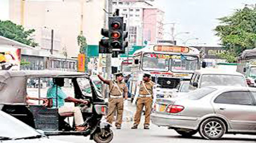 Heavy traffic around town hall