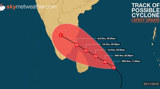 Cyclone Nada: Coastal residents from Mannar to Trinco cautioned