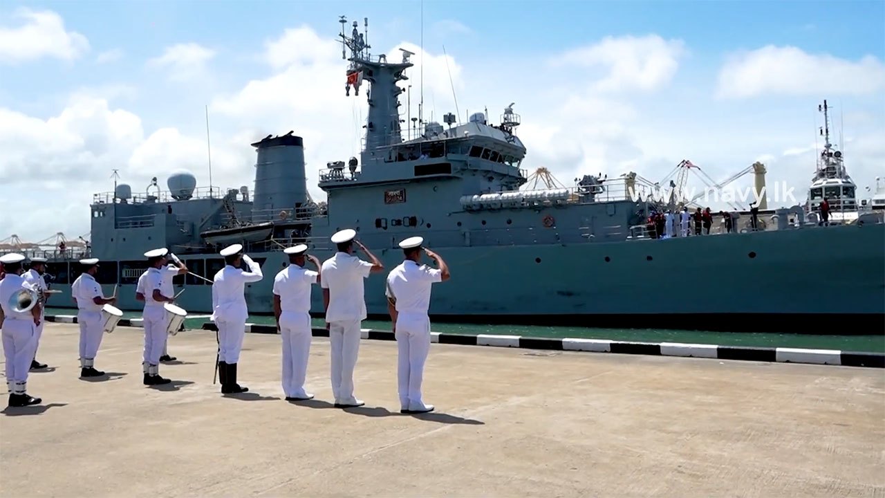 Indian naval ship INS Sharda arrives in Colombo
