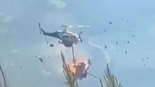 Two firefighting helicopters collide west of Athens
