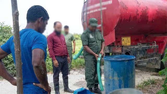 Drinking water distribution continues in dry weather-affected districts in Sri Lanka