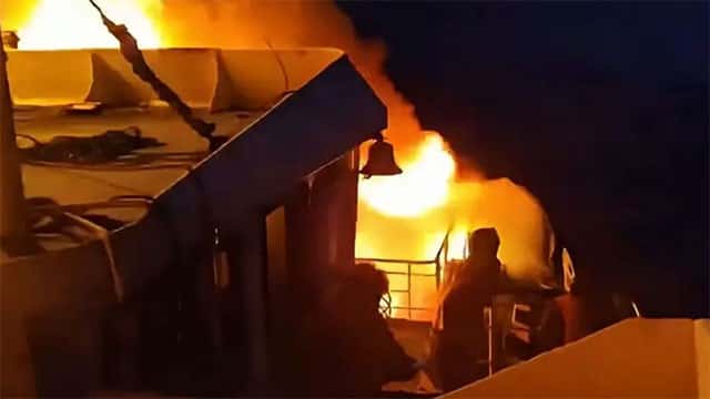 Five killed and 87 missing after fire breaks out on ferry in Philippines