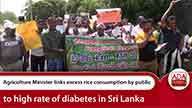 Agriculture Minister links excess rice consumption by public to high rate of diabetes in Sri Lanka