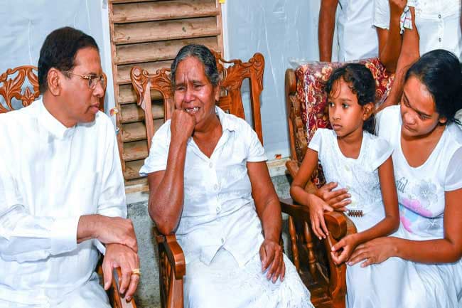 President offers condolences to family of late Sgt. Weerakumara