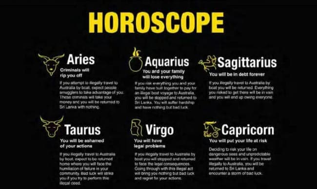 Australia creates fake horoscopes to deter illegal immigrants from Sri Lanka
