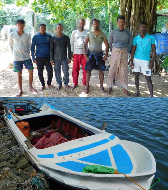 Seven arrested for illegal fishing in Nilaveli