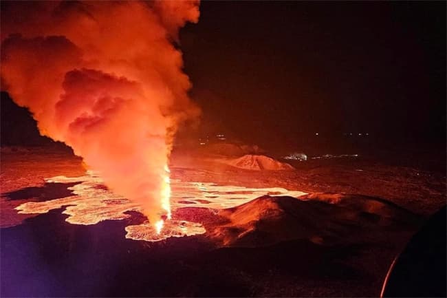 Volcano erupts in Iceland for third time in 2 months