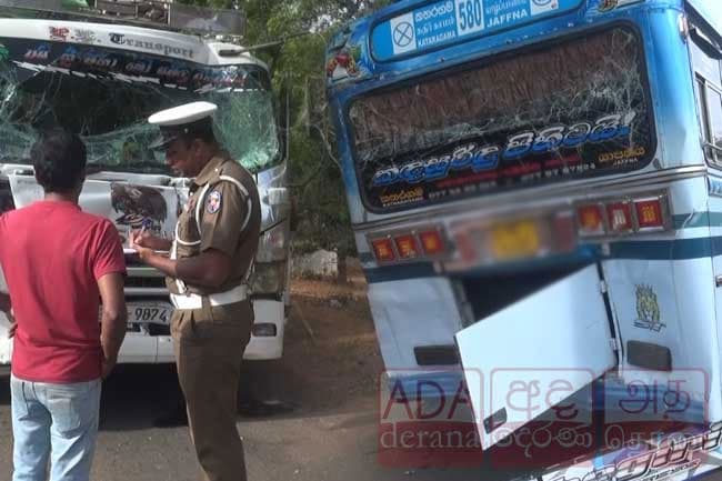 Three injured in bus-lorry accident on A9 road in Mihintale