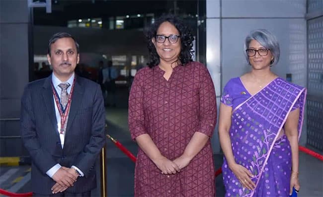 PM Harini lands in New Delhi for maiden visit to India after assuming office