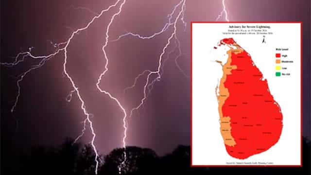 Advisory issued for severe lightning