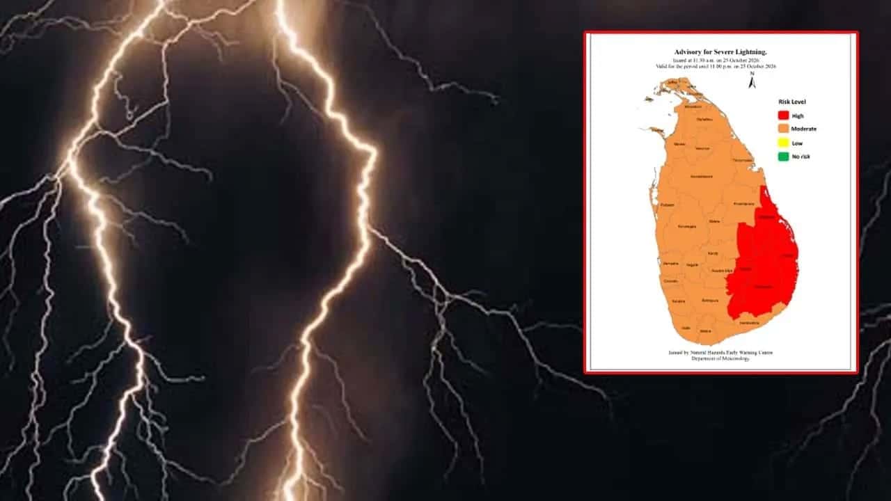 Warning issued for severe lightning in several areas