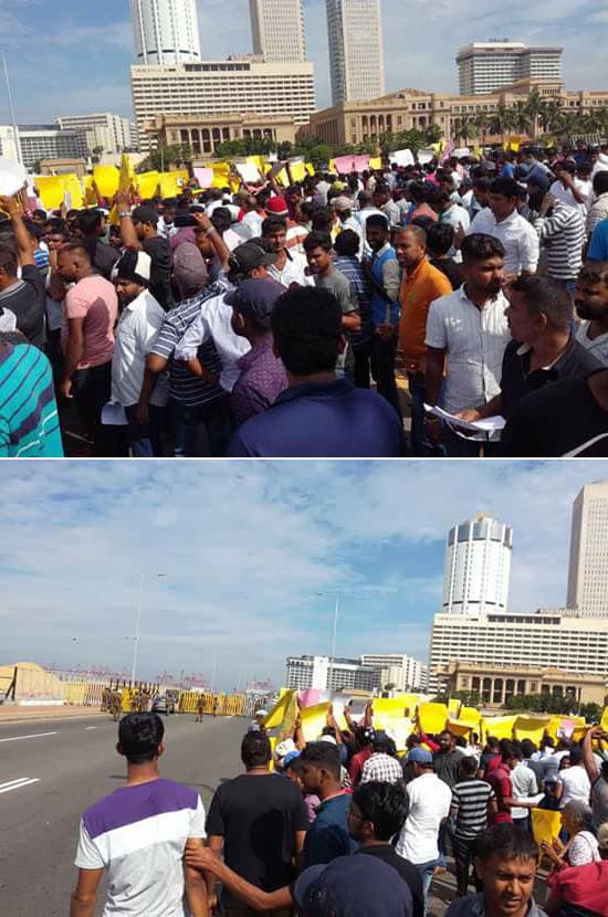 Galle Face Road closed due to protest by port workers