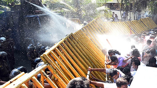 Police fire tear gas at protesting university students