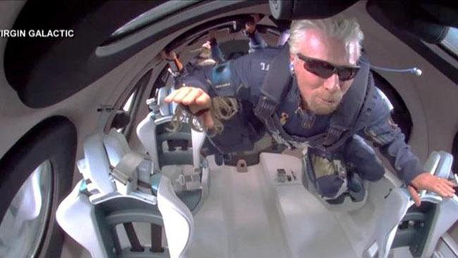 Billionaire Branson soars to space aboard Virgin Galactic flight
