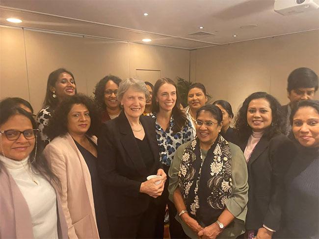 Sri Lanka’s women MPs meet former New Zealand PMs Jacinda Ardern and Helen Clark