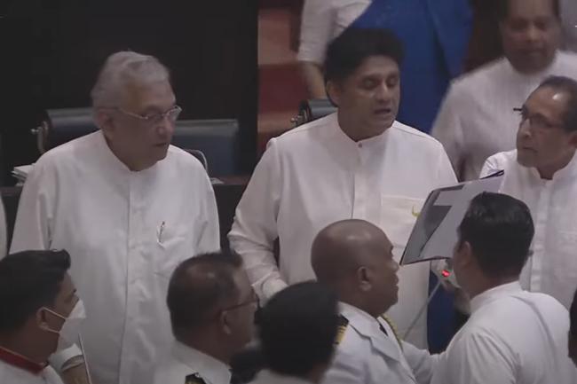 Sajith’s address sparks uproar in parliament