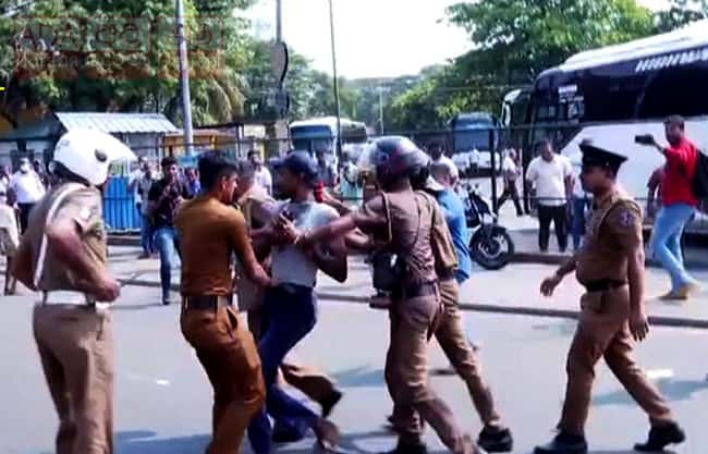 33 including FSP’s Duminda Nagamuwa and Lahiru Weerasekara arrested during protest