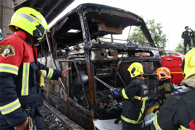 School bus catches fire in Thailand, 25 feared dead