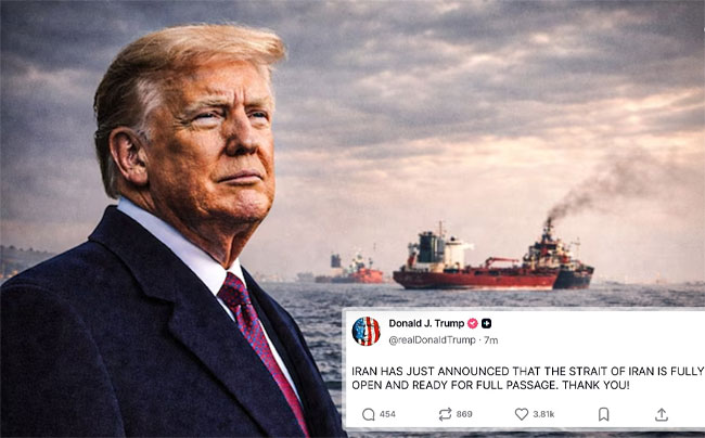 Trump says ‘thank you’ after Iran announces opening of Strait of Hormuz