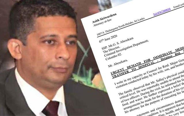 Suresh Sallay’s lawyer sends letter to CID Director over health concerns