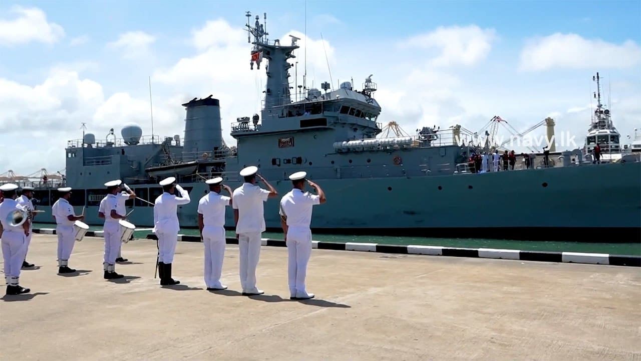Indian naval ship INS Sharda arrives in Colombo