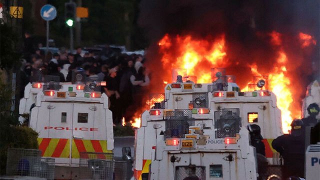Twelve police officers injured and 16 arrests made on second night of NI violence