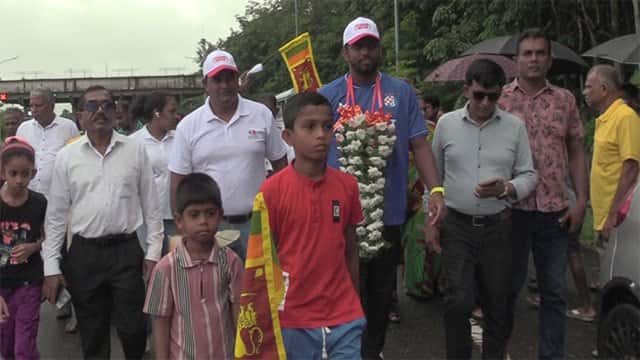 Rumesh Tharanga receives hero’s welcome in Bandaragama after historic international success