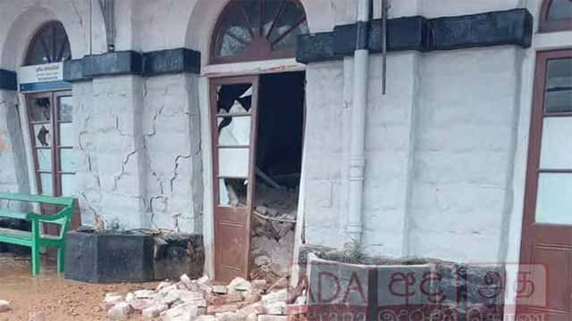 Landslide damages Watawala Railway Station