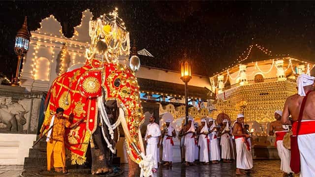Third Randoli Perahera of Kandy Esala Festival parades the streets