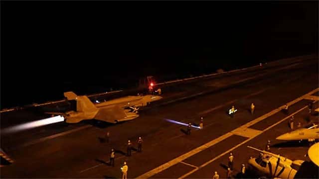 US forces strike two Iranian launchers on Iran's Larak island, US official says