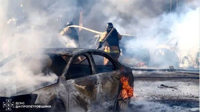 Five killed and 67 injured in Russian strike on shopping centre, Ukraine says