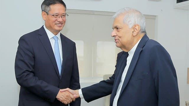 New Chinese Ambassador meets ex-President Ranil Wickremesinghe