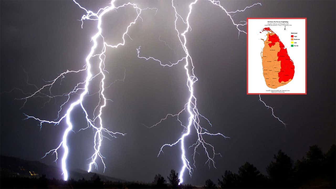Advisory issued for severe lightning in several areas