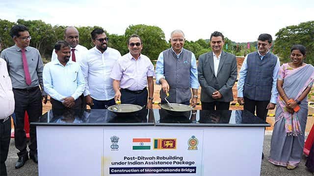 Foundation stone laid for first of 13 India-funded bridges in Sri Lanka