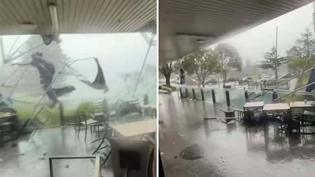 Rare tornado rips through Australia town