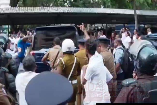 Anti-riot squad deployed as tense situation emerges in front of NHSL