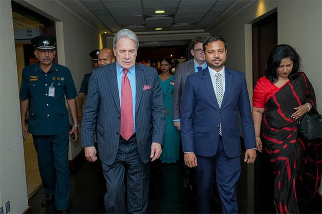 New Zealand Deputy PM Winston Peters arrives in Sri Lanka