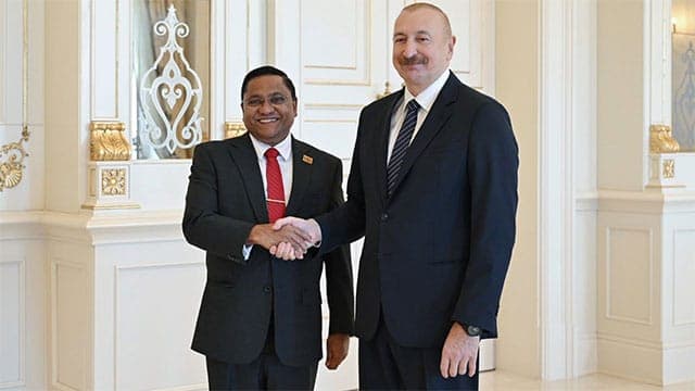 FM Vijitha Herath meets Azerbaijani President to discuss bilateral cooperation