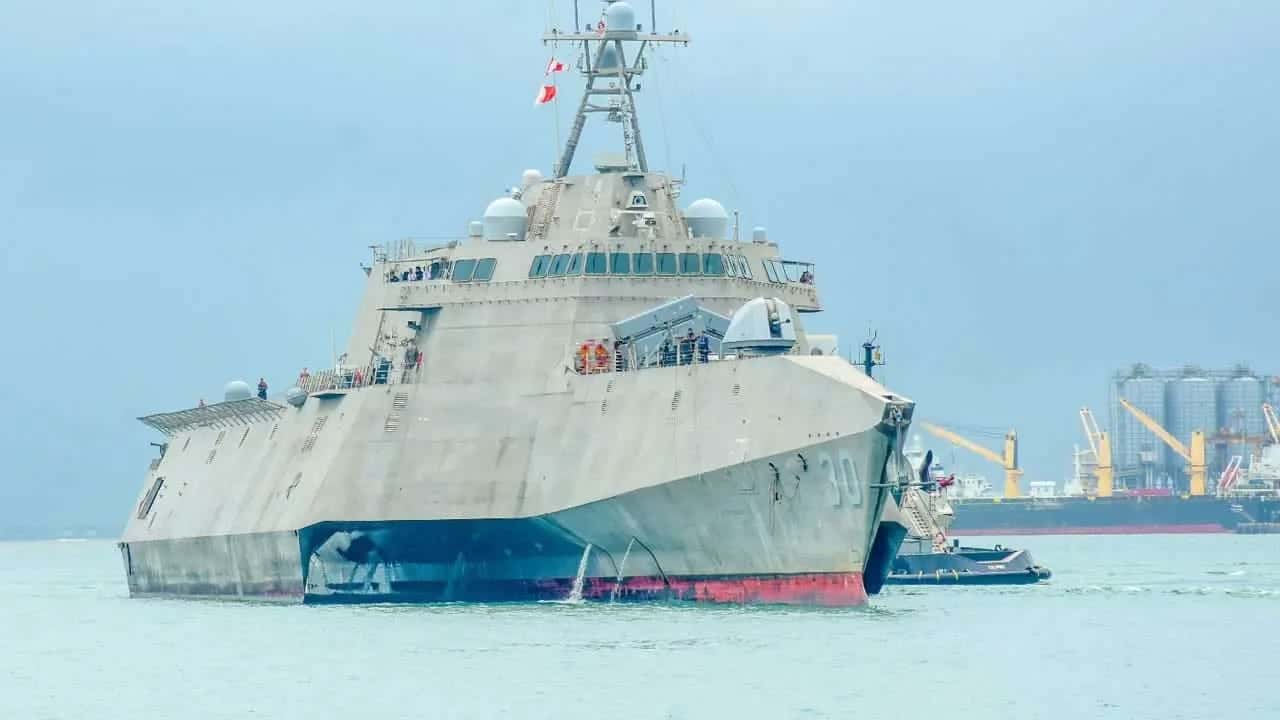 US Navy ship USS Canberra arrives at Colombo Port
