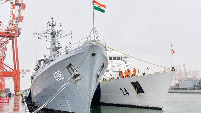 Three Indian Navy and Coast Guard vessels arrive in Sri Lanka