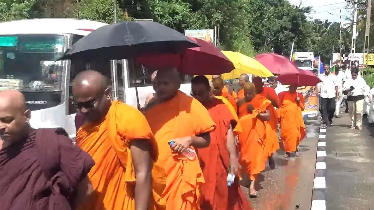 Foot march calling for Gnanasara Thero’s release continues for second day